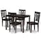 Baxton Studio Luisa Modern and Contemporary Transitional Dark Brown Finished Wood 5-Piece Dining Set 177-11381-8026-Zoro - alternate 8